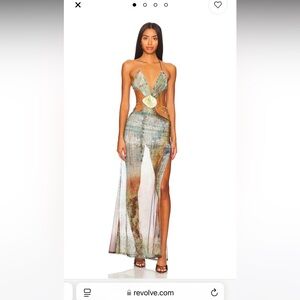 Jaded London Vida Backless Maxi Dress with Shell Trim